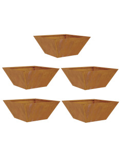 Vaso da giardino 5 pcs Ruggine 35 x 35 x 15 cm