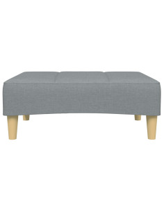 Divano Letto a 2 Posti con Poggiapiedi Grigio Chiaro in Tessuto