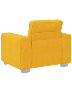 Divano Sedia Giallo Chiaro 60 cm in Tessuto di Velluto a Coste