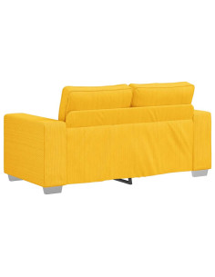 Divano Divanetto Giallo Chiaro 120cm Tessuto di Velluto a Coste
