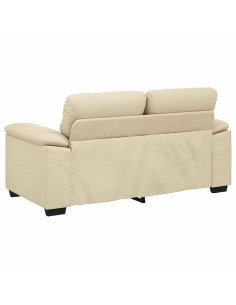 Divano a 2 Posti Crema 120 cm in Tessuto