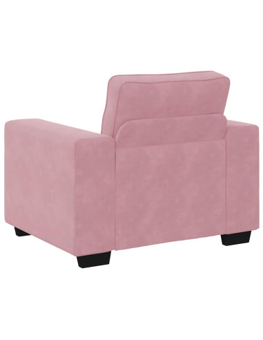 Set di Divani 3 pz con Cuscini rosa in Velluto