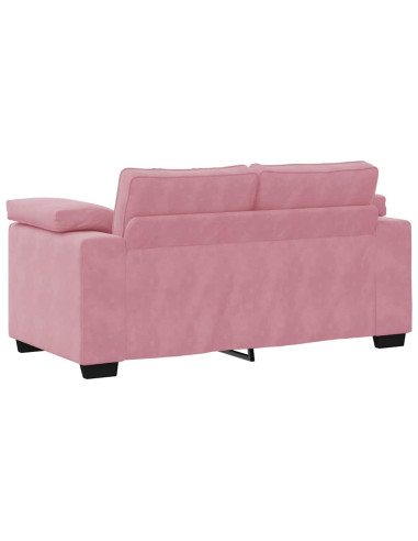 Set di Divani 3 pz con Cuscini rosa in Velluto