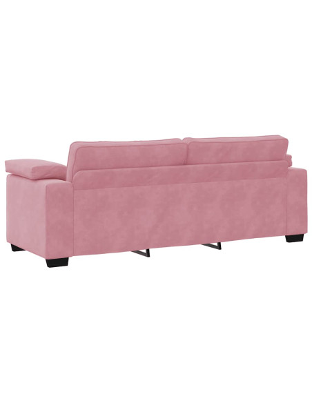 Set di Divani 3 pz con Cuscini rosa in Velluto