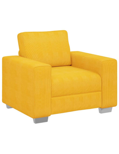 Divano Sedia Giallo Chiaro 60 cm in Tessuto di Velluto a Coste
