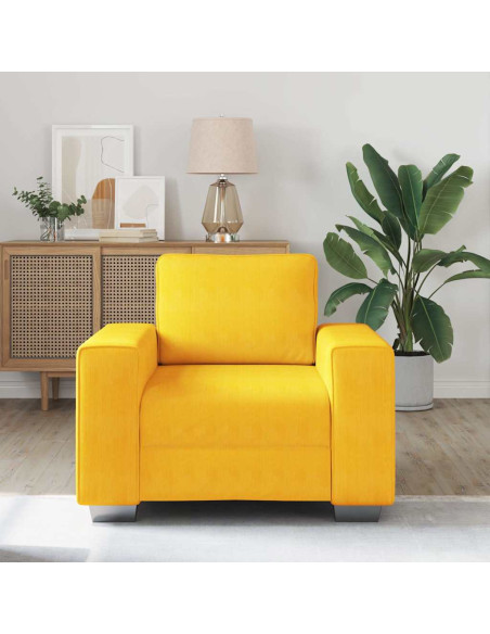 Divano Sedia Giallo Chiaro 60 cm in Tessuto di Velluto a Coste