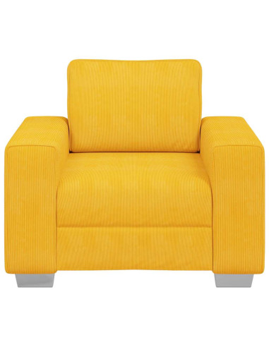 Divano Sedia Giallo Chiaro 60 cm in Tessuto di Velluto a Coste