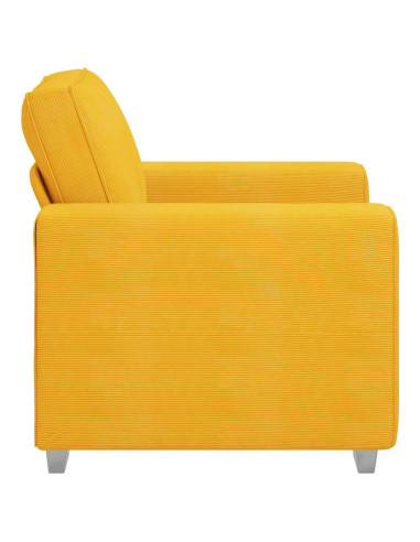 Divano Sedia Giallo Chiaro 60 cm in Tessuto di Velluto a Coste