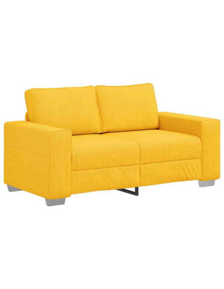 Divano Divanetto Giallo Chiaro 120cm Tessuto di Velluto a Coste