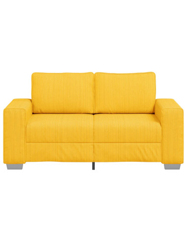 Divano Divanetto Giallo Chiaro 120cm Tessuto di Velluto a Coste