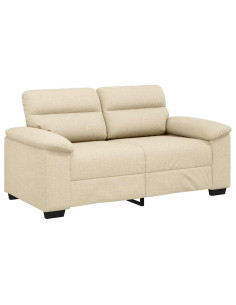 Divano a 2 Posti Crema 120 cm in Tessuto 2