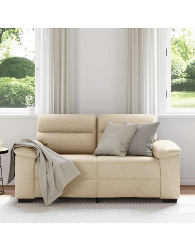 Divano a 2 Posti Crema 120 cm in Tessuto
