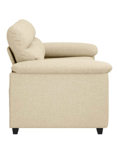 Divano a 2 Posti Crema 120 cm in Tessuto