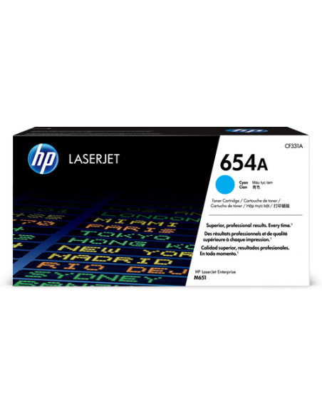 HP Cartuccia Toner originale ciano LaserJet 654A