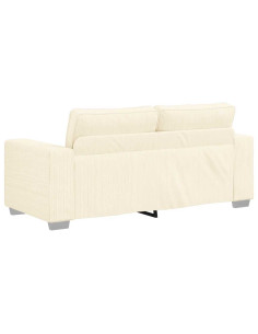 Divano Divanetto Crema 140 cm Tessuto di Velluto a Coste