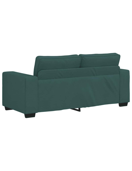 Divano a 2 Posti Verde Scuro 140 cm in Tessuto
