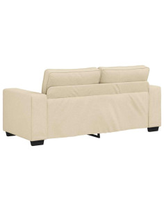 Divano a 2 Posti Crema 140 cm in Tessuto