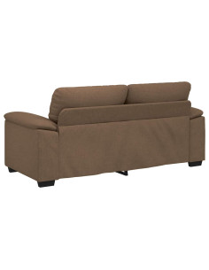 Divano a 2 Posti Marrone 140 cm in Tessuto