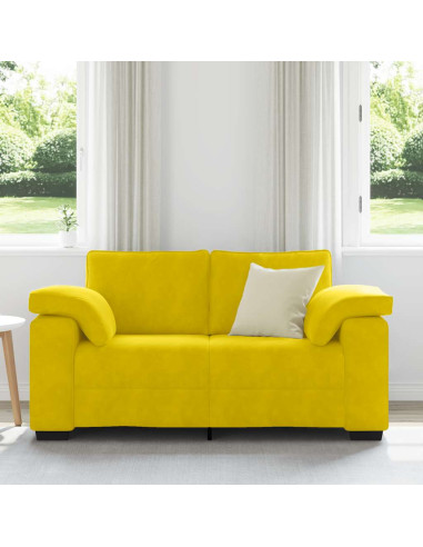Divano Divanetto Giallo 160x77x82 cm in Velluto