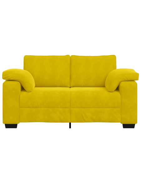 Divano Divanetto Giallo 160x77x82 cm in Velluto