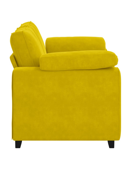 Divano Divanetto Giallo 160x77x82 cm in Velluto
