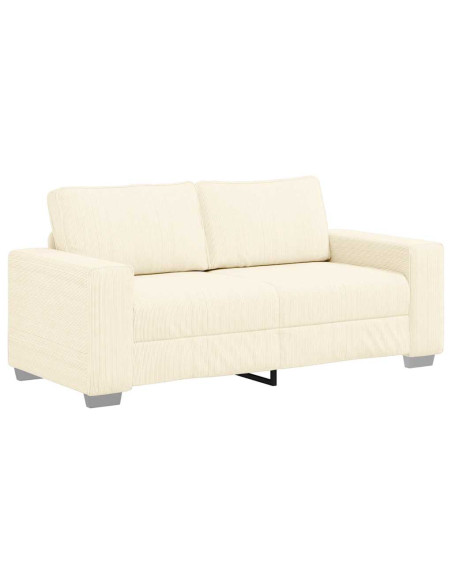 Divano Divanetto Crema 140 cm Tessuto di Velluto a Coste