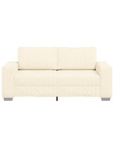 Divano Divanetto Crema 140 cm Tessuto di Velluto a Coste