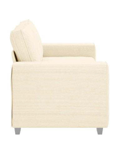 Divano Divanetto Crema 140 cm Tessuto di Velluto a Coste