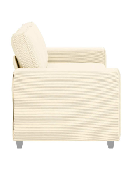 Divano Divanetto Crema 140 cm Tessuto di Velluto a Coste