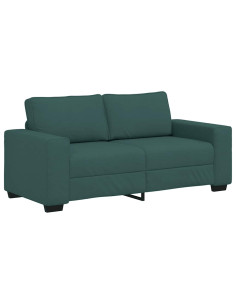 Divano a 2 Posti Verde Scuro 140 cm in Tessuto 2