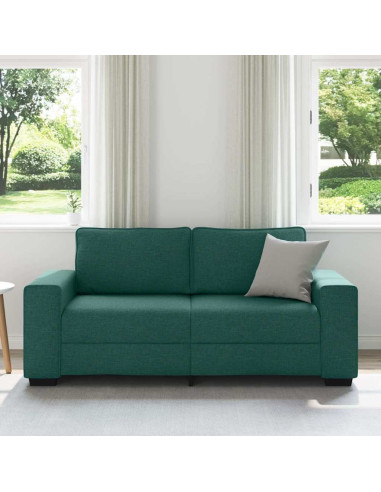 Divano a 2 Posti Verde Scuro 140 cm in Tessuto