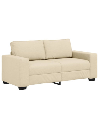 Divano a 2 Posti Crema 140 cm in Tessuto