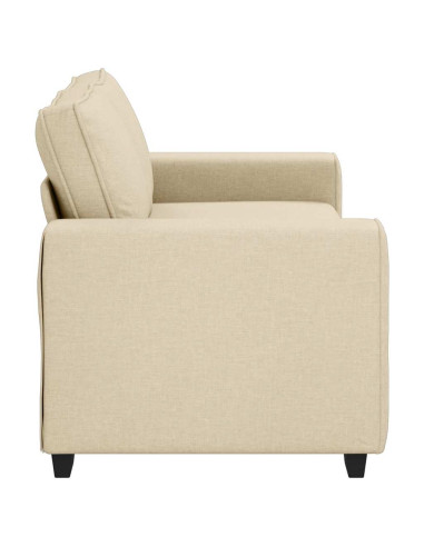 Divano a 2 Posti Crema 140 cm in Tessuto