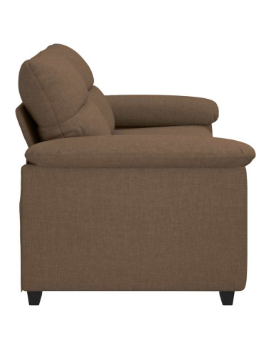 Divano a 2 Posti Marrone 140 cm in Tessuto