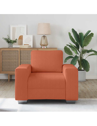 Divano Sedia Rosso Arancione 60 cm Tessuto di Velluto a Coste
