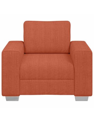 Divano Sedia Rosso Arancione 60 cm Tessuto di Velluto a Coste