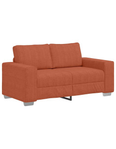 Divano Divanetto Rosso Arancione 120 cm Tessuto Velluto a Coste