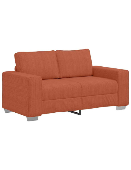 Divano Divanetto Rosso Arancione 120 cm Tessuto Velluto a Coste