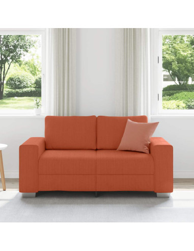 Divano Divanetto Rosso Arancione 120 cm Tessuto Velluto a Coste