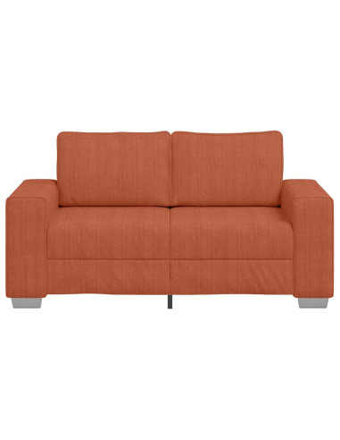 Divano Divanetto Rosso Arancione 120 cm Tessuto Velluto a Coste