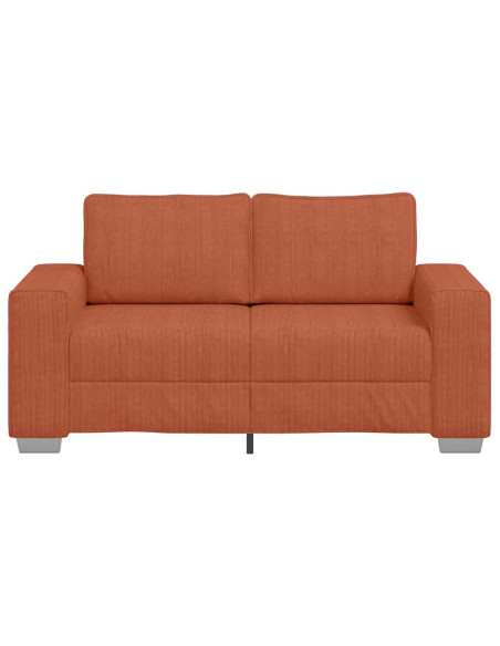 Divano Divanetto Rosso Arancione 120 cm Tessuto Velluto a Coste