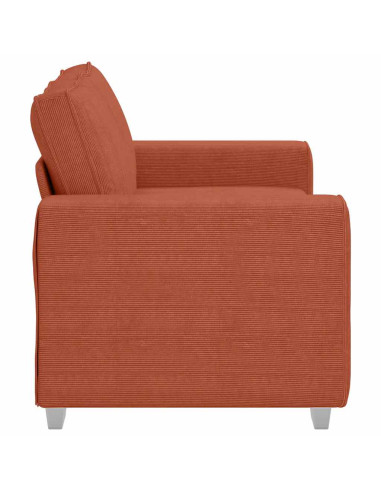 Divano Divanetto Rosso Arancione 120 cm Tessuto Velluto a Coste