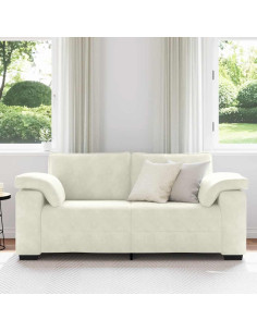 Divano Divanetto Crema 180x77x82 cm in Velluto 2