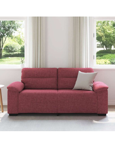 Divano a 2 Posti Rosso Vino 140 cm in Tessuto
