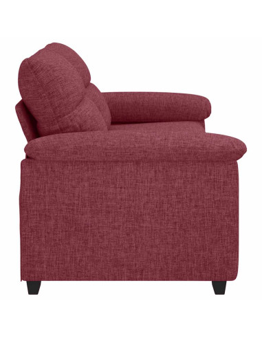 Divano a 2 Posti Rosso Vino 140 cm in Tessuto