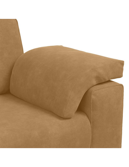 Set di Divani 3 pz con Cuscini Marrone in Velluto