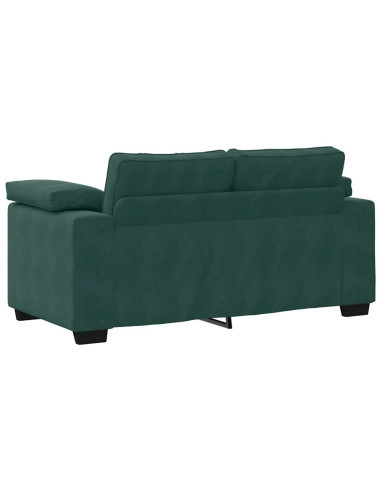 Set di Divani 3 pz con Cuscini Verde scuro in Velluto