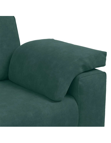 Set di Divani 3 pz con Cuscini Verde scuro in Velluto