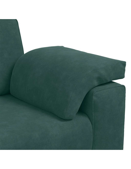 Set di Divani 3 pz con Cuscini Verde scuro in Velluto