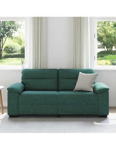 Divano a 2 Posti Verde Scuro 140 cm in Tessuto